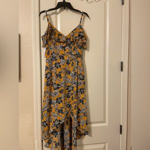 Juniors floral high-low dress